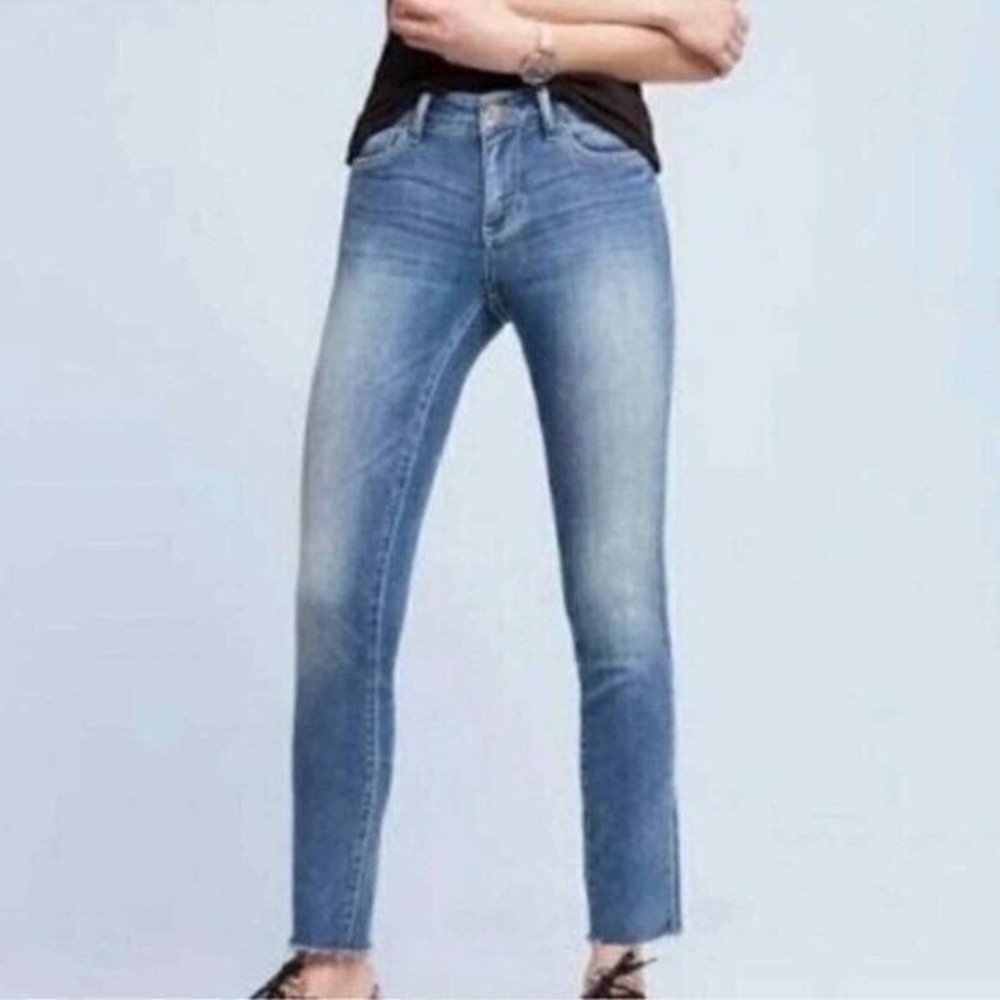 Pilcro & the Letterpress Cropped Raw Hem Stet Jeans by Anthropologie Size 25